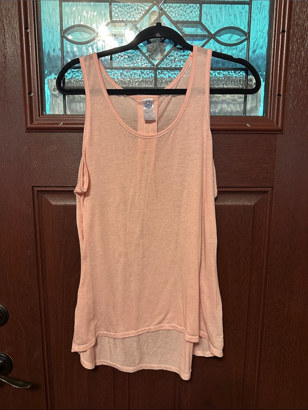 Le Verde Light Pink Layered Scoop Neck Tank